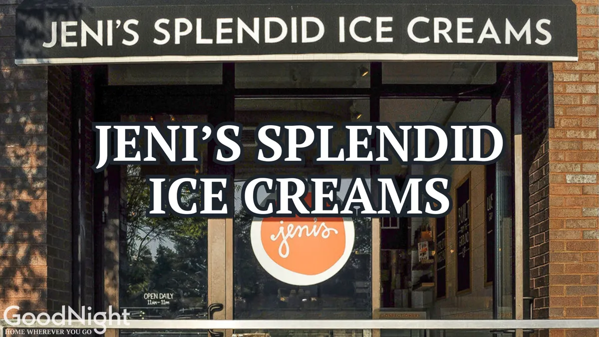 A cheerful exterior shot of the Jeni's Splendid Ice Creams storefront, adorned with inviting signage and window displays. People gather outside, savoring ice cream and socializing, creating an atmosphere of community and sweet indulgence.